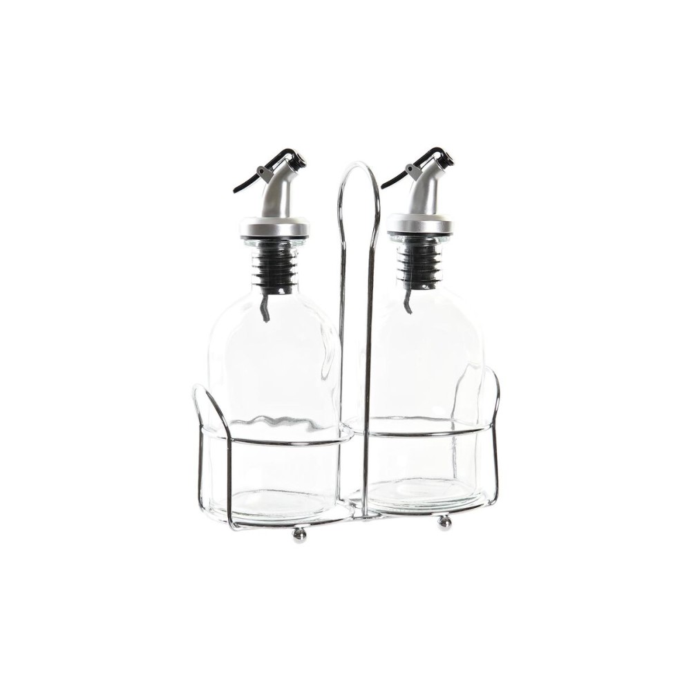 Huilier DKD Home Decor Vinaigrier Transparent Métal Verre (2 Unités) (2 pcs)