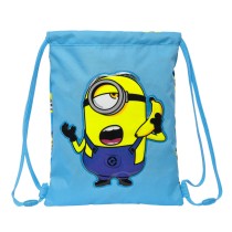 Rucksacktasche mit Bändern Minions Minionstatic Blau 26 x 34 x 1 cm