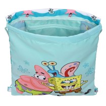 Rucksacktasche mit Bändern Spongebob Stay positive Blau Weiß 26 x 34 x 1 cm