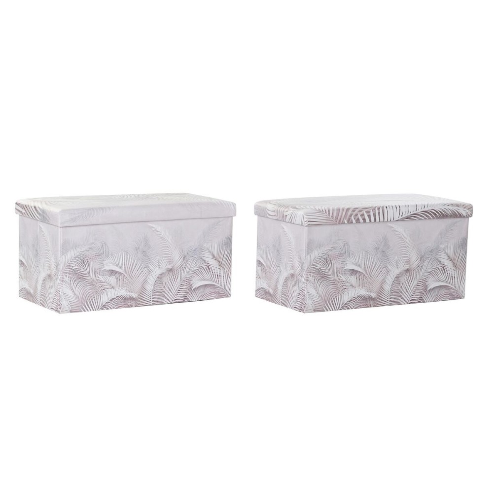 Boîte Multiusage DKD Home Decor Pliable 71,5 x 35 x 36 cm Polyuréthane Tropical (2 Unités)