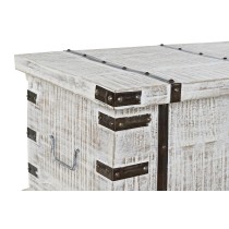 Coffre DKD Home Decor Métal Blanc Bois de manguier (116 x 40 x 45 cm)