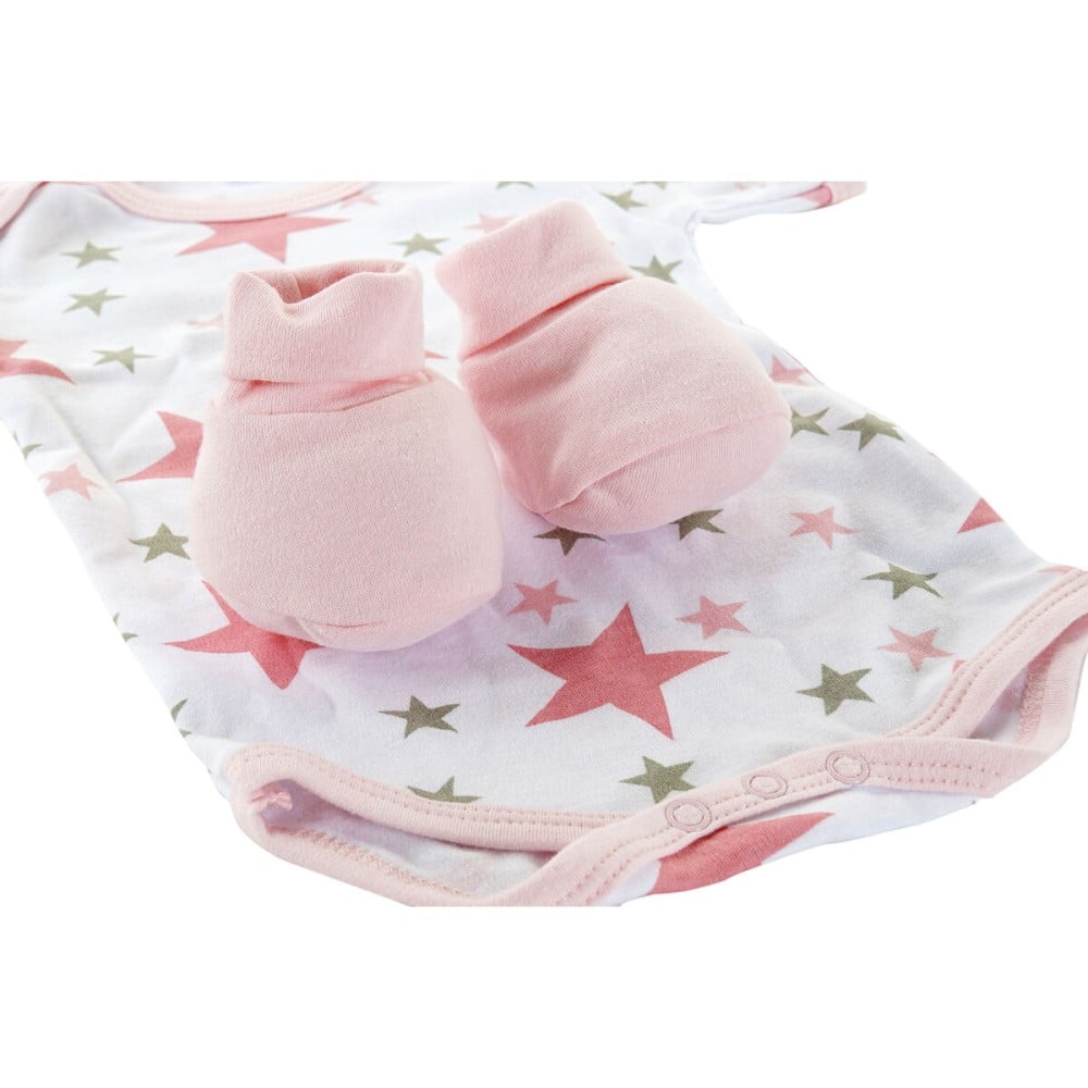 Set of clothes DKD Home Decor Blue Pink 0-6 Months Cotton Stars (2 Units)