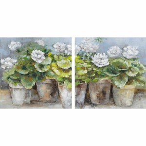 Bild DKD Home Decor 80 x 3,5 x 80 cm Blumentopf Cottage (2 Stück)