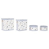 Set of Baskets DKD Home Decor White Black Grey Golden Bamboo Stars 41 x 31 x 42 cm (4 Pieces) (2 Units)