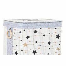 Lot de paniers DKD Home Decor Blanc Noir Gris Doré Bambou Etoiles 41 x 31 x 42 cm (4 Pièces) (2 Unités)