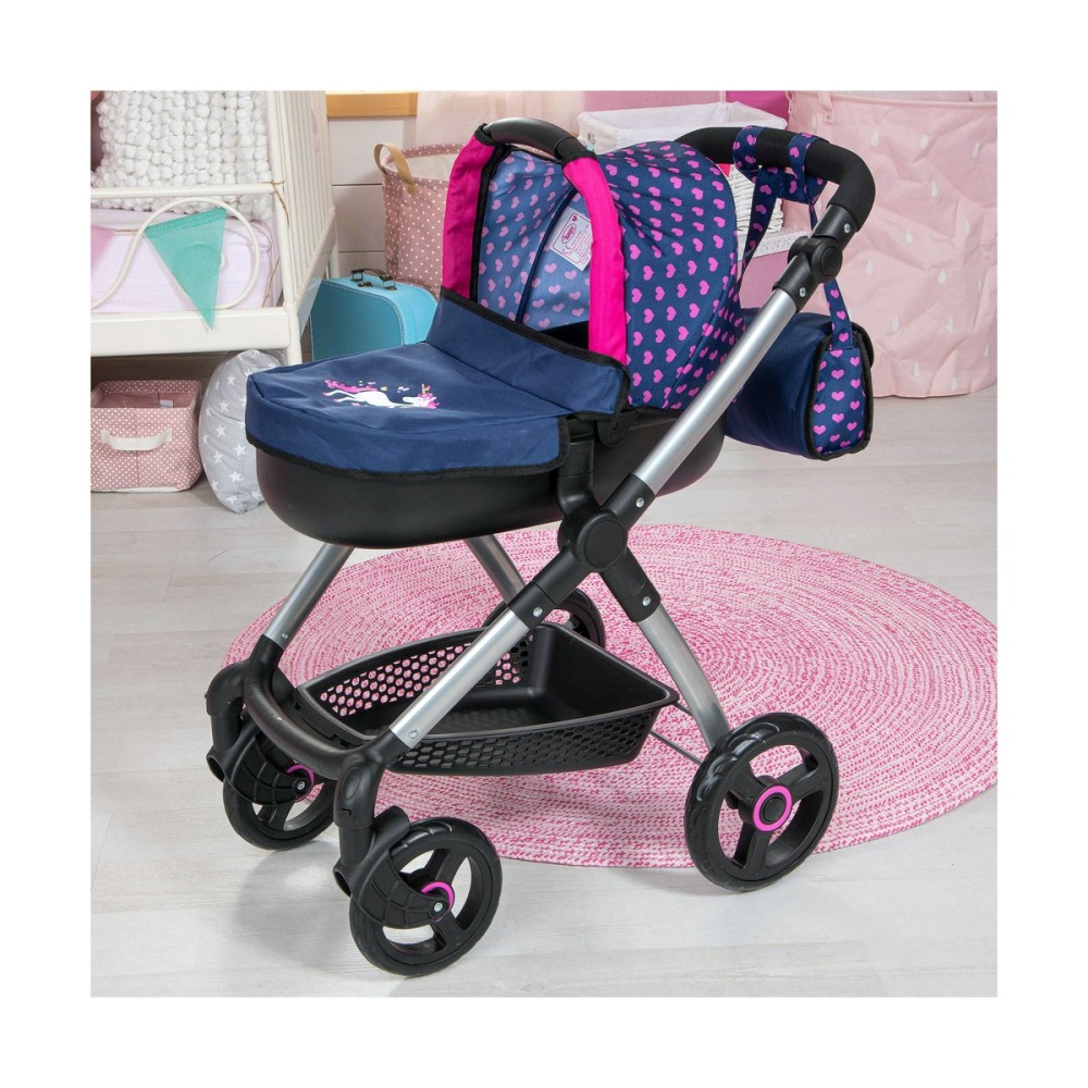 Poussette pour poupées Reig Stule Pram Blue marine 63 cm