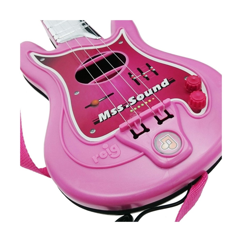 Guitare pour Enfant Reig Microphone Rose