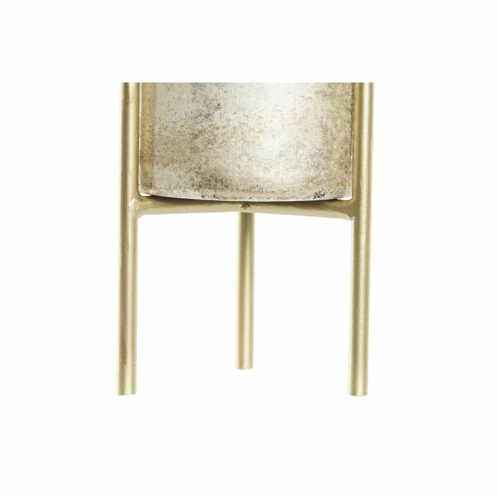 Kerzenschale DKD Home Decor 10 x 10 x 23 cm Kristall Gold Metall zweifarbig