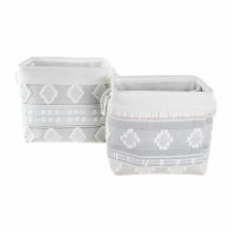 Set de basket DKD Home Decor Gris Coton (45 x 35 x 40 cm) (2 Pièces)