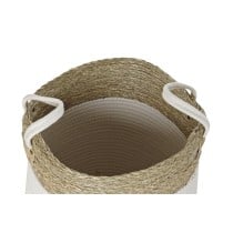 Basket set DKD Home Decor White Cotton Natural Fibre (41 x 41 x 52,5 cm) (7 Pieces)