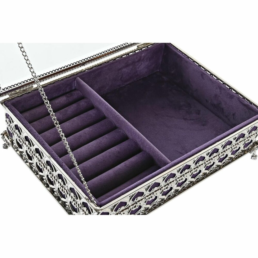 Jewelry box DKD Home Decor Crystal Metal (24 x 18 x 7 cm)