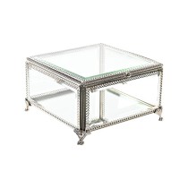 Jewelry box DKD Home Decor Crystal Metal 16 x 16 x 10 cm Silver Transparent