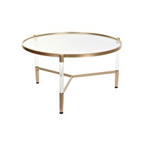 Table Basse DKD Home Decor Glamour Transparent Doré Acrylique Métal 87 x 87 x 50 cm