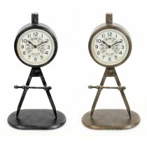 Table clock DKD Home Decor 17 x 8 x 31 cm Black Golden Iron PVC Loft (2 Units)