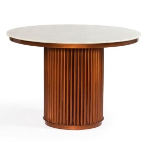 Table de Salle à Manger DKD Home Decor Métal Marbre (110 x 110 x 76 cm)