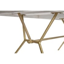 Table de Salle à Manger DKD Home Decor Gris Doré Blanc Laiton Bois de manguier (180 x 90 x 76 cm)