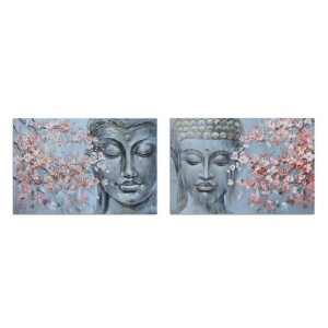 Leinwand DKD Home Decor 120 x 2,8 x 80 cm Buddha Orientalisch (2 Stück)