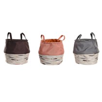 Panier à linge DKD Home Decor Gris Orange 28 x 28 x 30 cm (3 Unités)