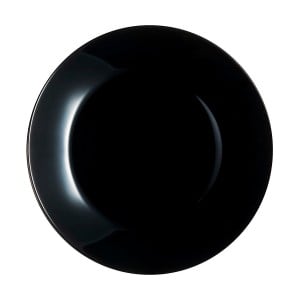 Flad plade Arcopal Schwarz Glas (Ø 25 cm)