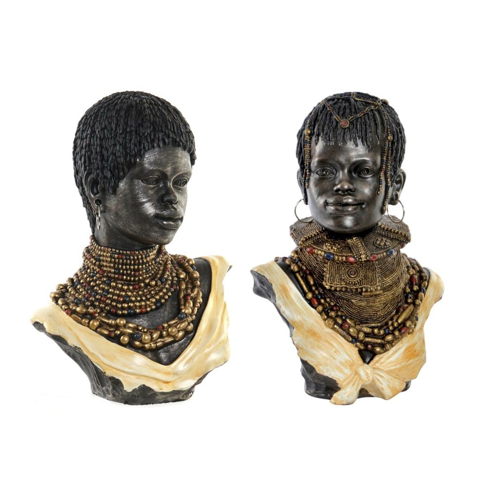 Decorative Figure DKD Home Decor Black Beige Colonial African Woman African Man 26 x 20 x 42 cm (2 Units)