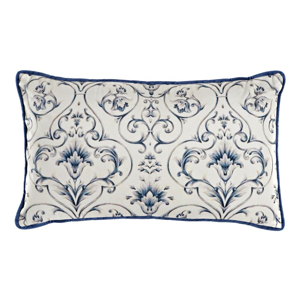 Cushion DKD Home Decor Blue 50 x 10 x 30 cm Flowers