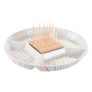 Plateau apéritif DKD Home Decor 23,5 x 23,5 x 3 cm Multicouleur Grès