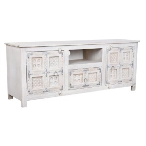 TV furniture DKD Home Decor White Wood Mango wood 151 x 40 x 60 cm