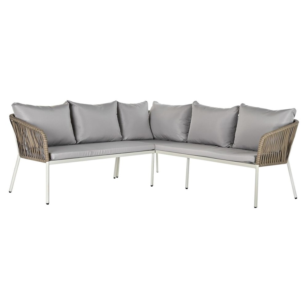 Wohnzimmer Sitzgruppe mit Tisch DKD Home Decor Kristall Synthetischer Rattan Stahl (190 x 190 x 70 cm)