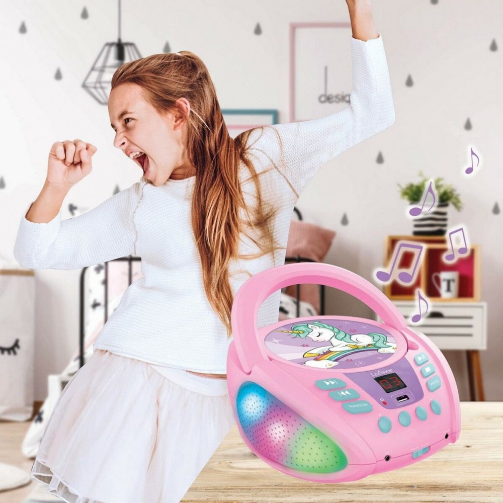 Lecteur CD/MP3 Lexibook Enfant Rose Bluetooth Licorne