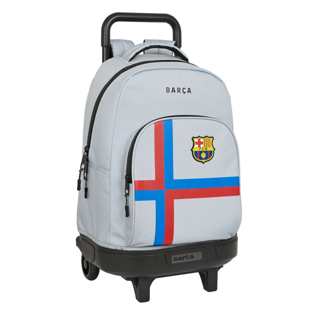 Schulrucksack mit Rädern F.C. Barcelona Grau (33 x 45 x 22 cm)