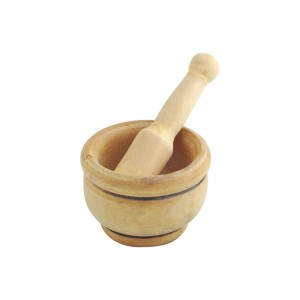 Mortar and pestle Metaltex Wood Ø 12 cm