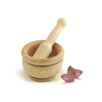 Mortar and pestle Metaltex Wood Ø 12 cm