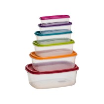 Ensemble de 6 Boîtes à Lunch 5five Simply Smart polypropylène 300 ml 225 ml 175 ml 12,5 ml 0,3 g 245 ml Multicouleur Rectangulai