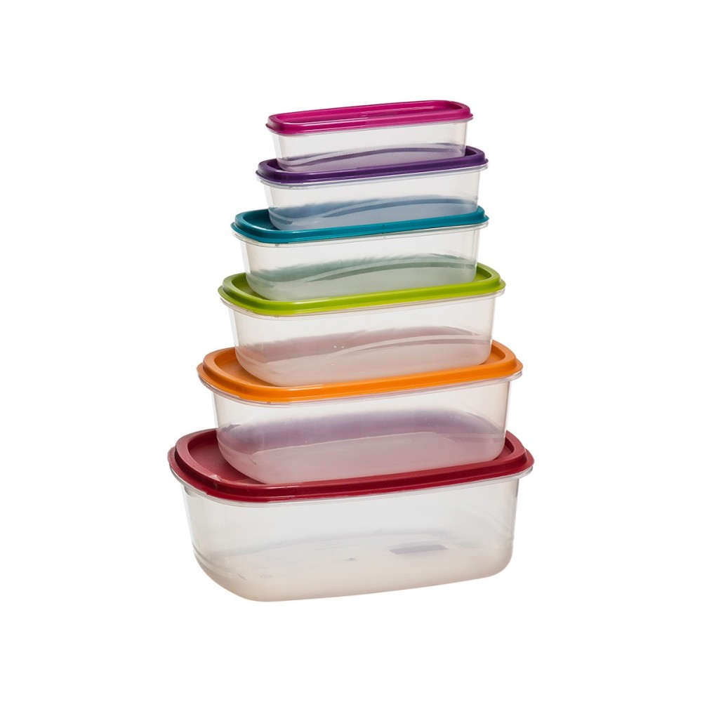 Ensemble de 6 Boîtes à Lunch 5five Simply Smart polypropylène 300 ml 225 ml 175 ml 12,5 ml 0,3 g 245 ml Multicouleur Rectangulai