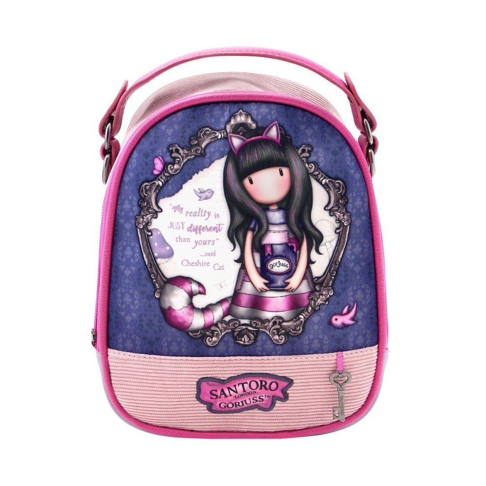 Rucksack Gorjuss Cheshire cat Pink Mini Purple (18,8 x 22 x 10,2 cm)