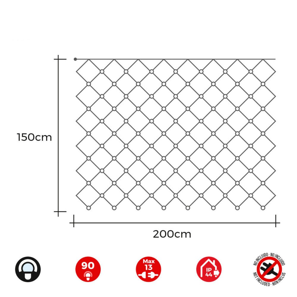 LED-Lichterkette EDM 71267 2 x 1,5 m Weiß (Kaltweiß) (1 Stück)