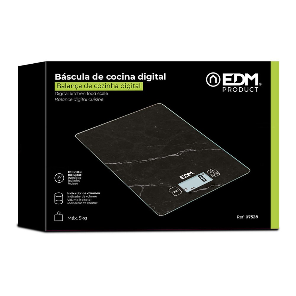 kitchen scale EDM 07528 Black 5 kg