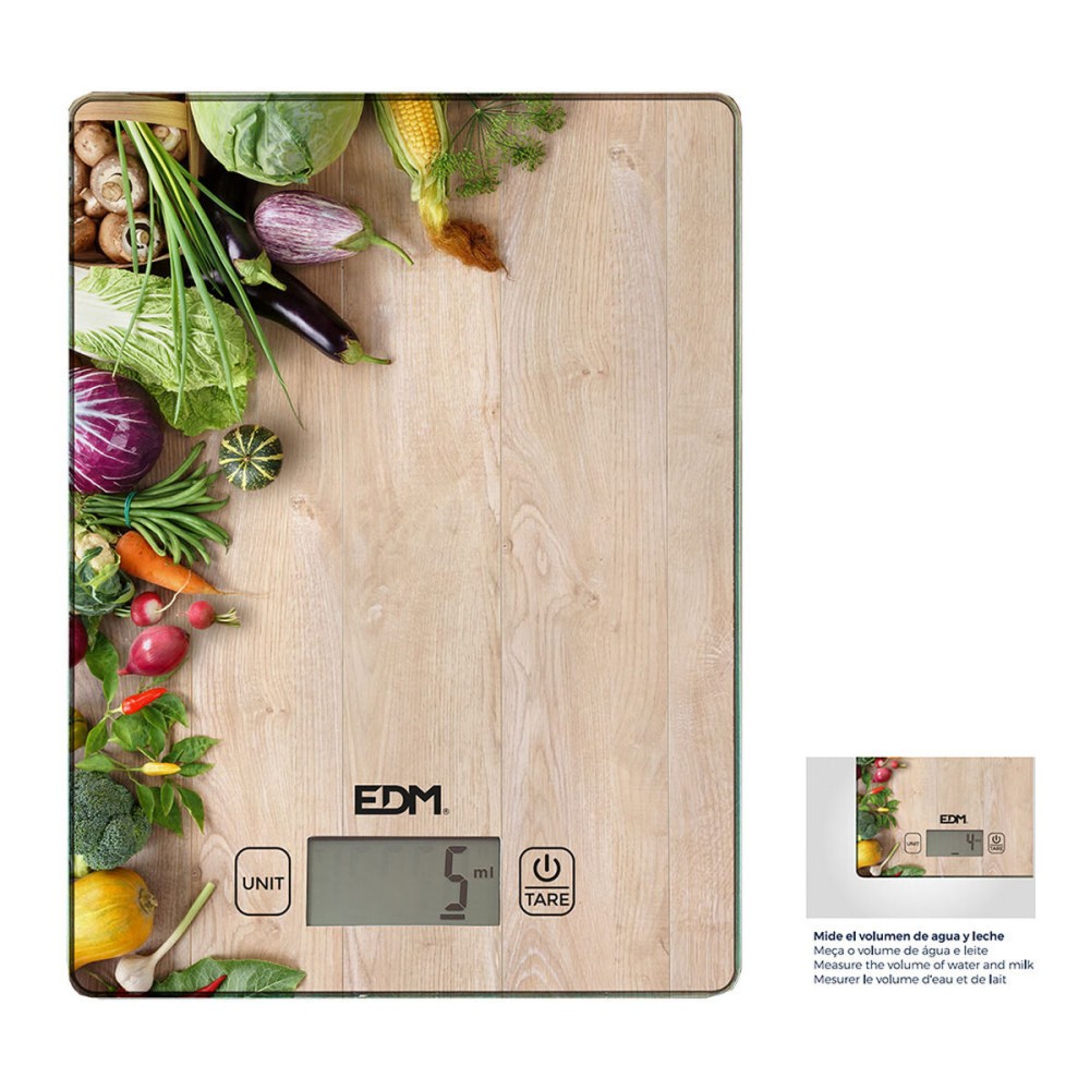 kitchen scale EDM 07527 Brown Wood 5 kg