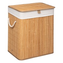 Laundry Basket 5five Simply Smart Bamboo 50 x 41.5 x 30 cm White