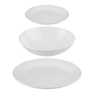 Assiettes Secret de Gourmet Blanc Céramique 18 Pièces