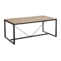 Table de Salle à Manger Atmosphera Edena Naturel Marron Bois d'acacia (180 x 90 x 75 cm)