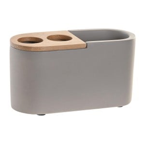 Trinkglas DKD Home Decor Grau natürlich Bambus Zement 11 X 4,5 X 6 CM