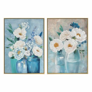 Toile DKD Home Decor 60 x 3,5 x 80 cm Vase Shabby Chic (2 Unités)