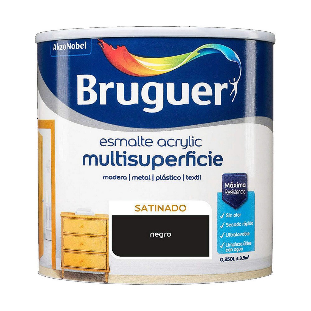 Acryl-Gemälde Bruguer Schwarz Acryl-Emaille (250 ml)