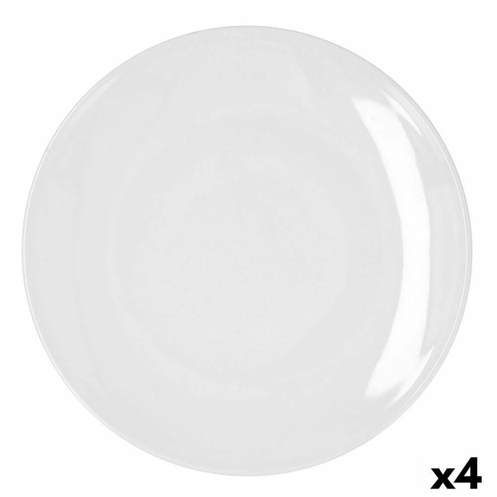 Flat plate Bidasoa Glacial Coupe Ceramic White (30 cm) (Pack 4x)