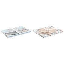 Nappe et serviettes de table DKD Home Decor 2 Unités 150 x 150 x 0,5 cm Gris Bleu ciel