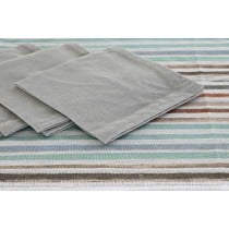 Tablecloth and napkins DKD Home Decor 9 Pieces 2 Units 150 x 250 x 0,5 cm Grey Sky blue