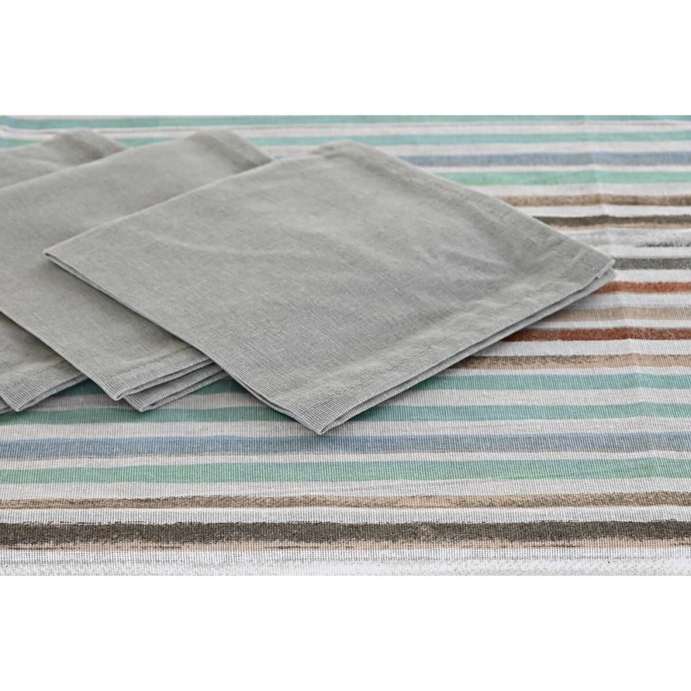 Nappe et serviettes de table DKD Home Decor 9 Pièces 2 Unités 150 x 250 x 0,5 cm Gris Bleu ciel