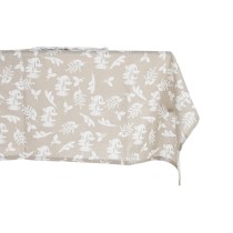 Tablecloth and napkins DKD Home Decor 9 Pieces 2 Units 150 x 250 x 0,5 cm Beige Pink White Green Light brown