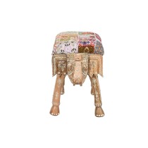 Hocker DKD Home Decor Bunt Polyester Mango-Holz 65 x 31,7 x 38 cm Elefant